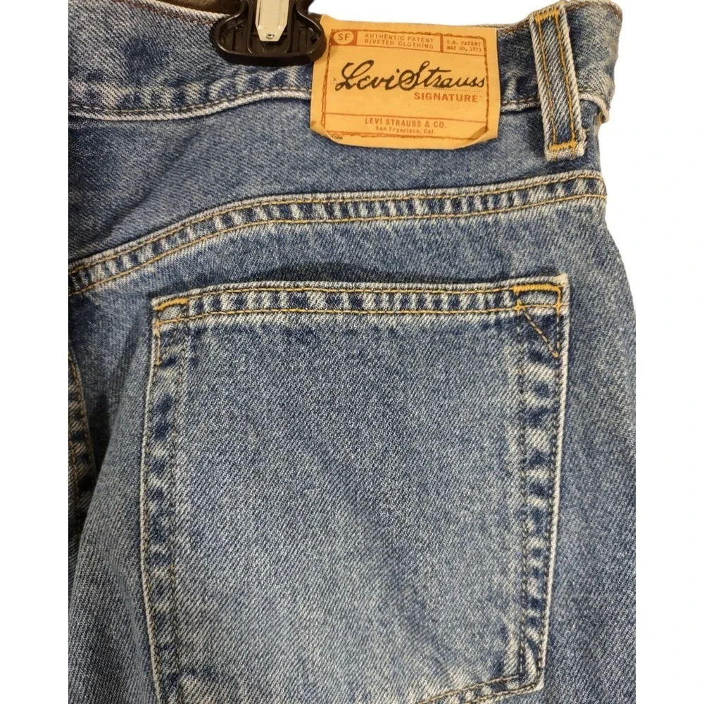 Levi Strauss Signature Jeans Missy 18 Short Relaxed‎ Fit Blue Y2K Retro Denim